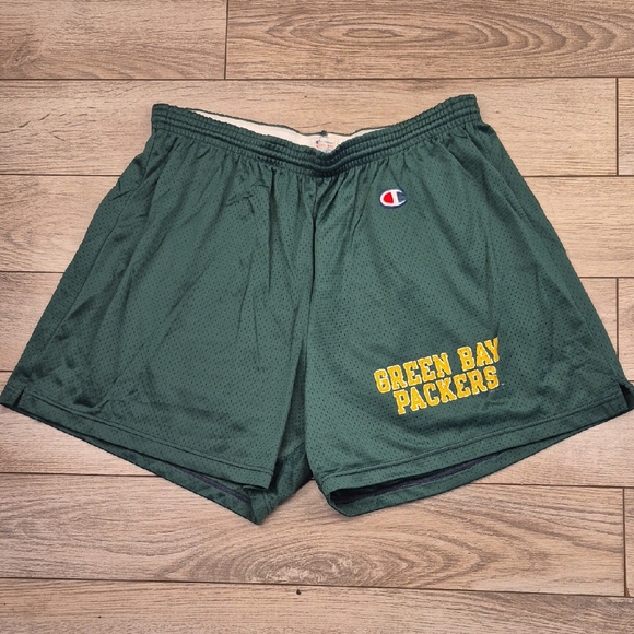 CHAMPION Green Gold Green Bay Packers NFL Mens XL Athletic Shorts VTG 90s RARE - Picture 1 of 7